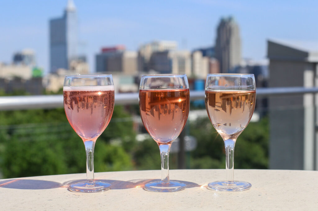 Rose flight against the Raleigh skyline